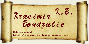 Krasimir Bondžulić vizit kartica